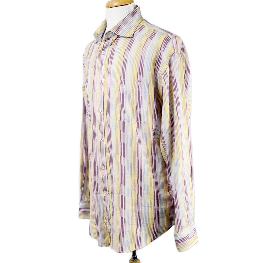 Bugatchi Uomo Colorful Wave Pattern Button Shirt - image 2